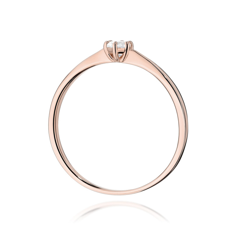 Pierścionek W579 Diament 0,10ct różowe złoto