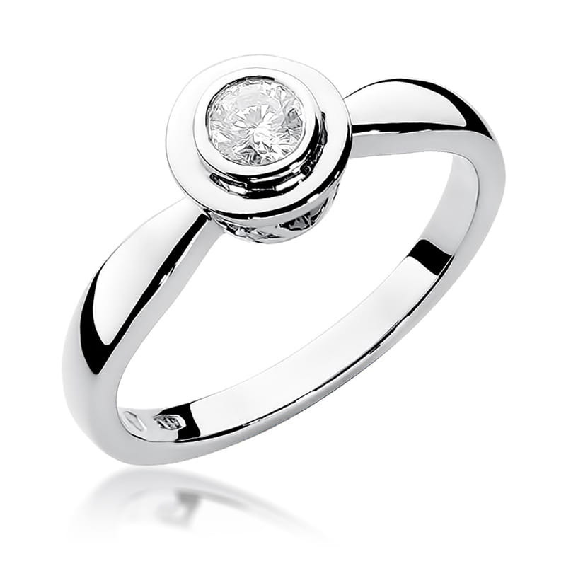 Pierścionek W294 Diament 0,30ct białe złoto