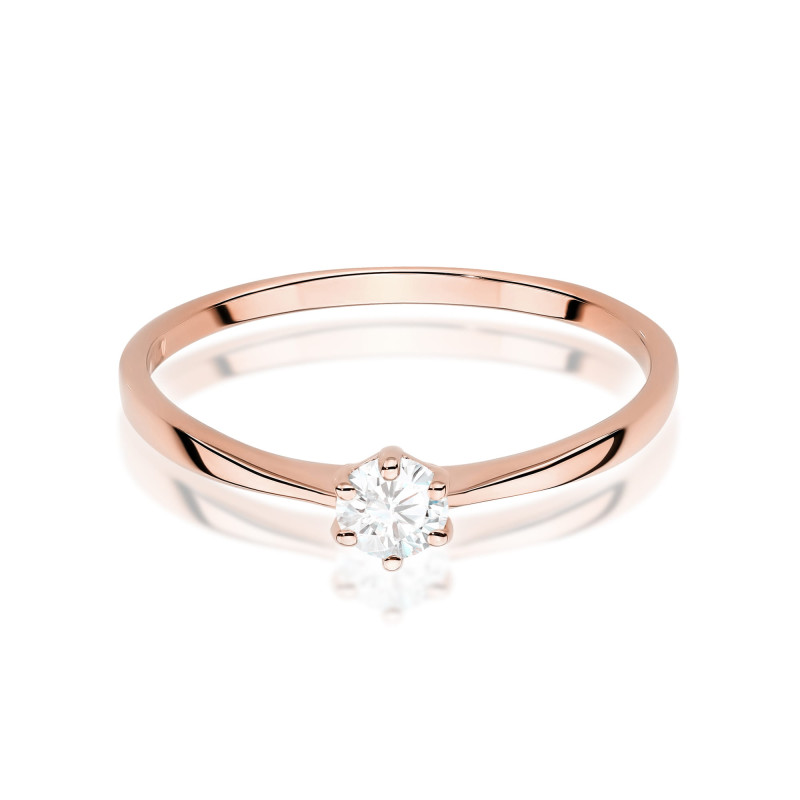 Pierścionek W579 Diament 0,20ct różowe złoto