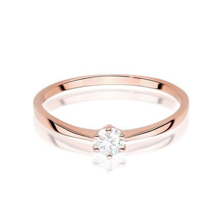 Pierścionek W579 Diament 0,20ct różowe złoto