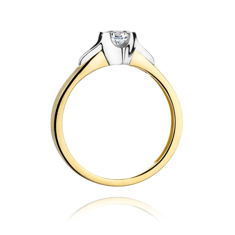 Pierścionek W155 Diament 0,23ct żółte złoto