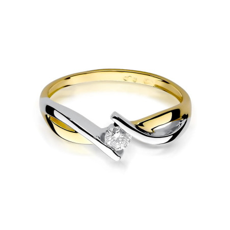 Pierścionek W191B Diament 0,08ct żółte złoto