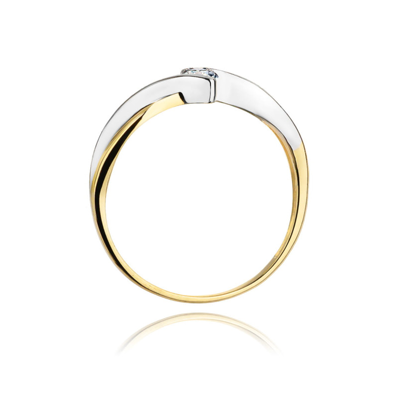 Pierścionek W191B Diament 0,08ct żółte złoto