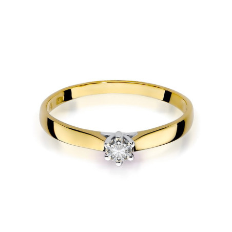 Pierścionek W222 Diament 0,12ct żółte złoto