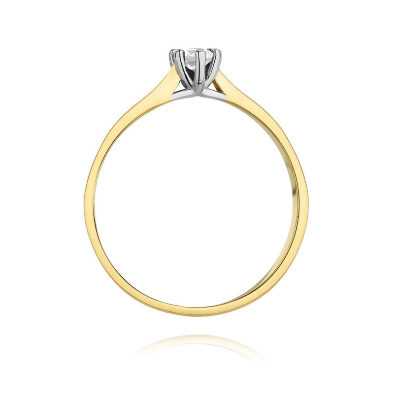 Pierścionek W222 Diament 0,12ct żółte złoto