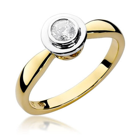 Pierścionek W294 Diament 0,30ct żółte złoto