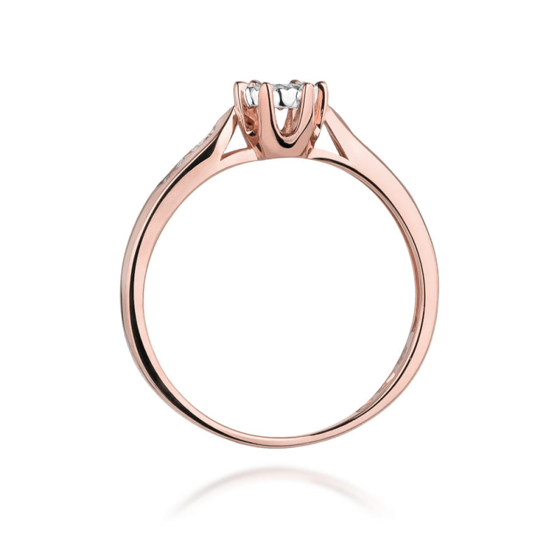 Pierścionek W328 Diament 0,08ct różowe złoto