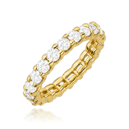Pierścionek W0515 z diamentami żółte złoto