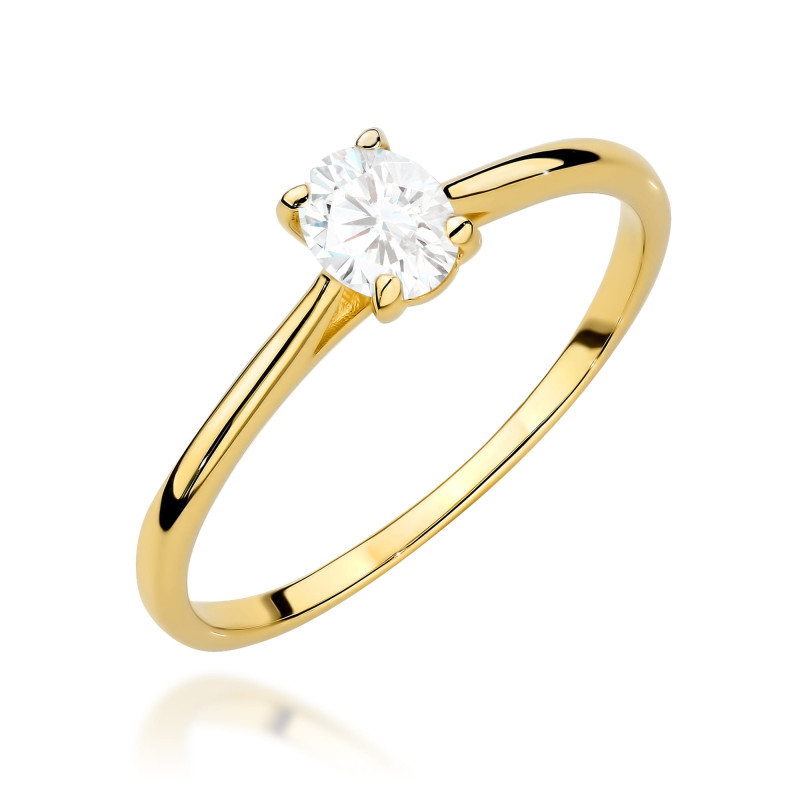 Pierścionek W0581 Diament 0,30ct żółte złoto