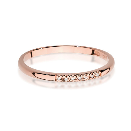 Pierścionek W0607 z diamentami różowe złoto