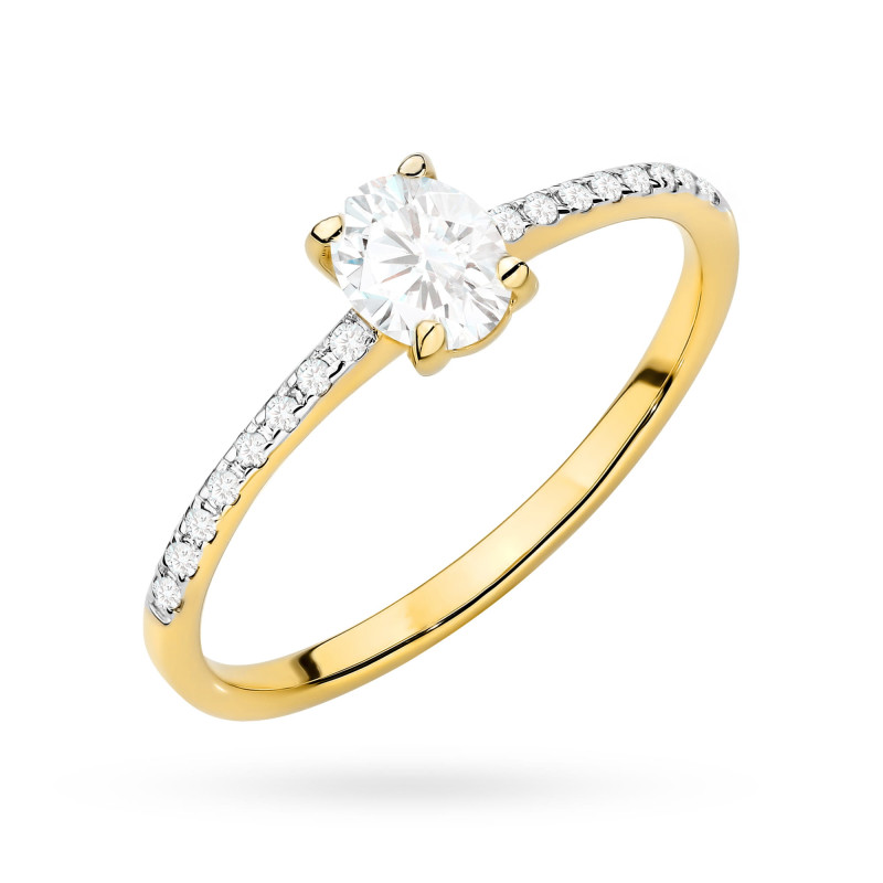 Pierścionek W0582 Diament 0,30ct żółte złoto