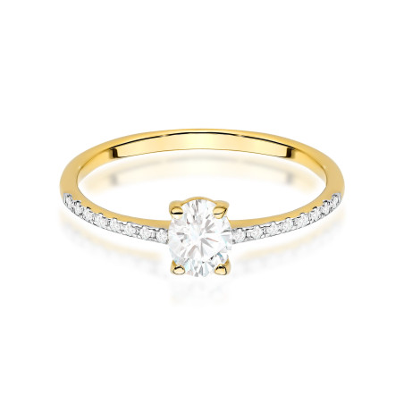 Pierścionek W0582 Diament 0,30ct żółte złoto