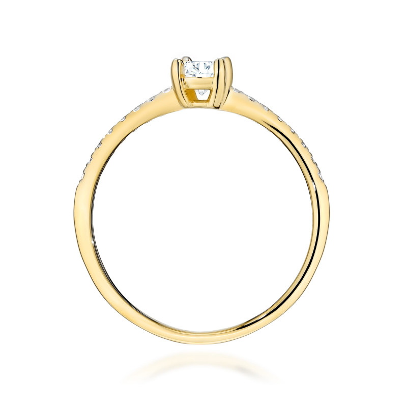 Pierścionek W0582 Diament 0,30ct żółte złoto