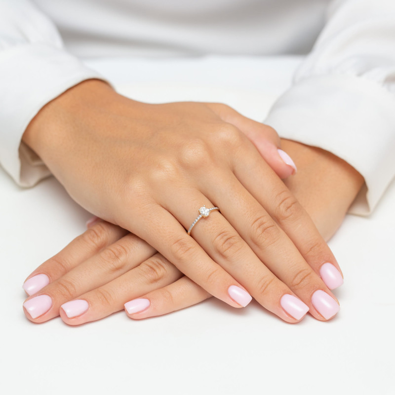 Pierścionek W0582 Diament 0,30ct żółte złoto