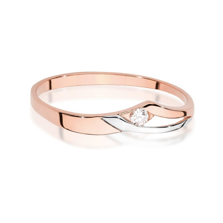 Pierścionek W0609 Diament 0,04ct różowe złoto