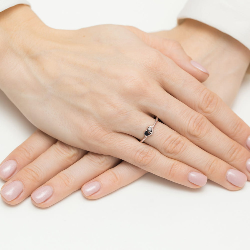 Pierścionek W0610 Diament 0,03ct różowe złoto