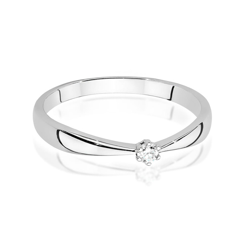Pierścionek W501 Diament 0,04ct białe złoto