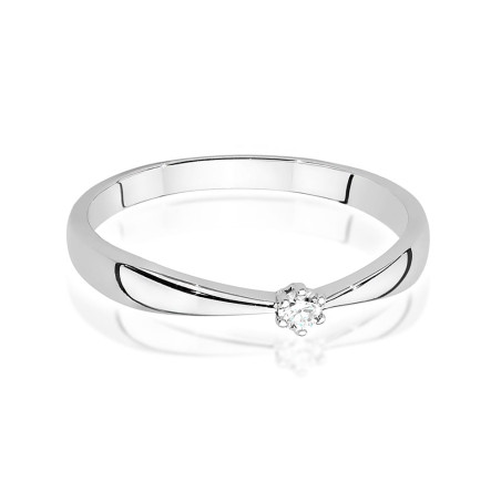 Pierścionek W501 Diament 0,04ct białe złoto