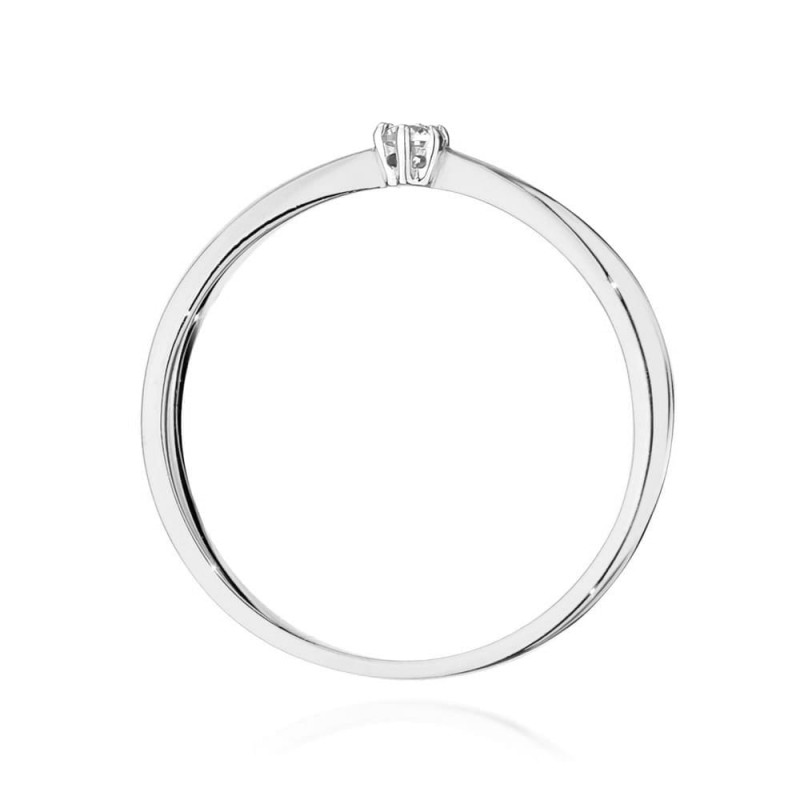 Pierścionek W501 Diament 0,04ct białe złoto