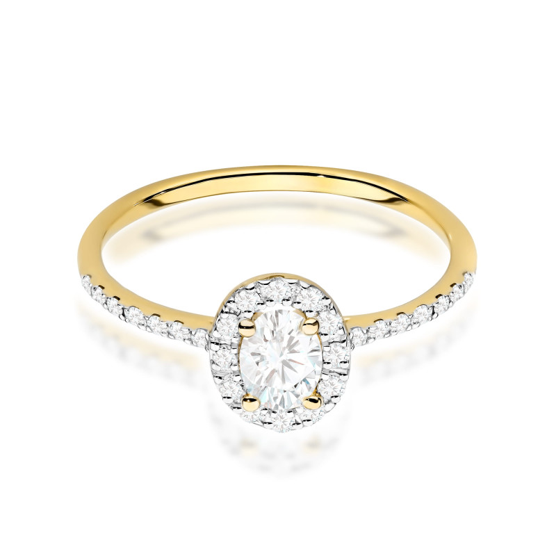 Pierścionek W0584 Diament 0,30ct żółte złoto