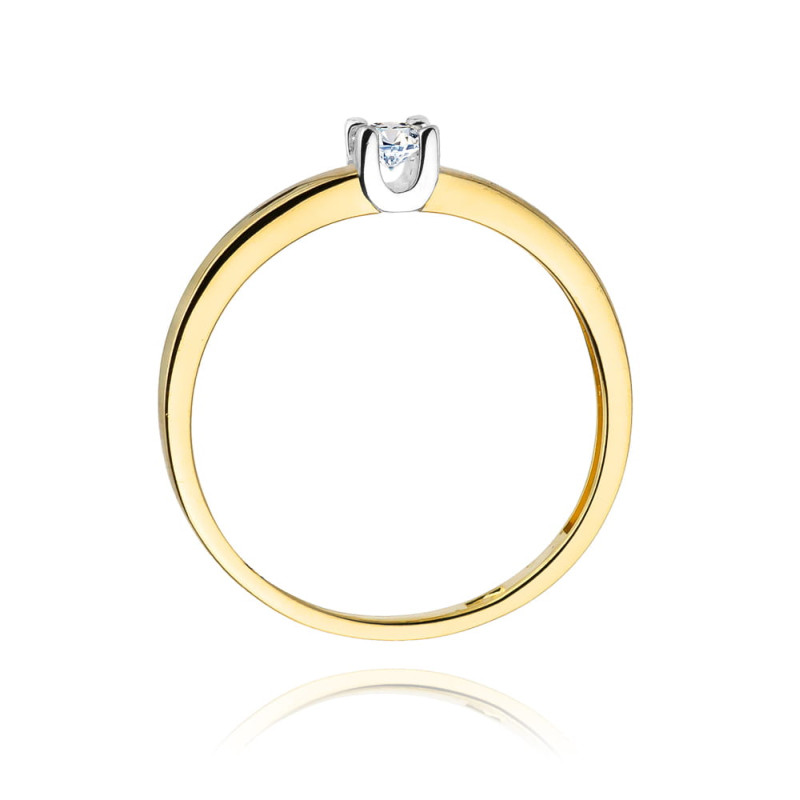 Pierścionek W225 Diament 0,12ct żółte złoto