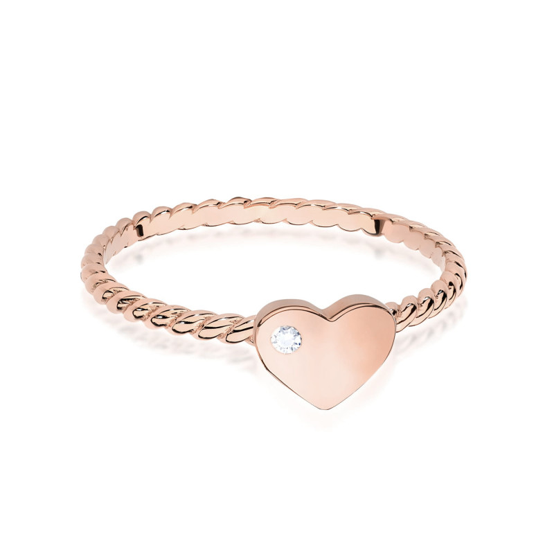 Pierścionek W0637 Diament 0,01ct różowe złoto