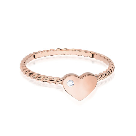 Pierścionek W0637 Diament 0,01ct różowe złoto