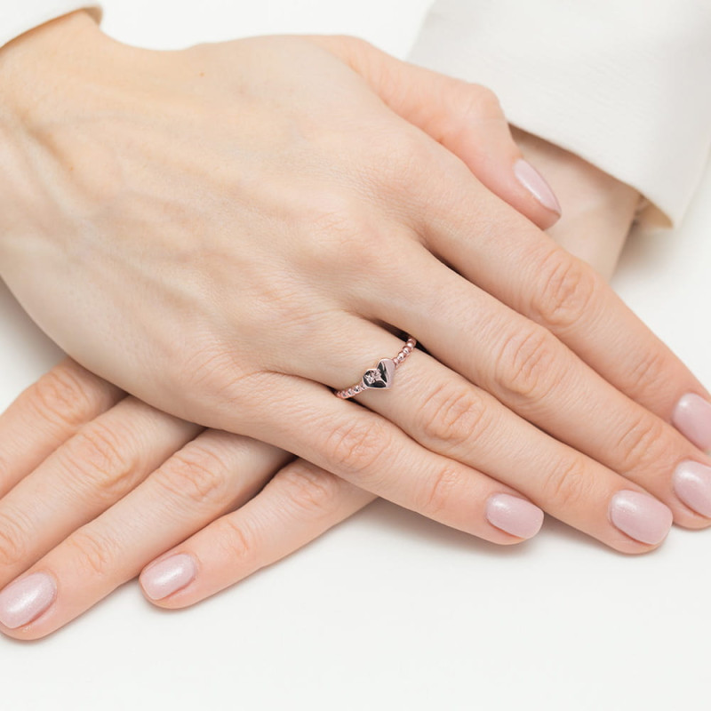 Pierścionek W0637 Diament 0,01ct różowe złoto