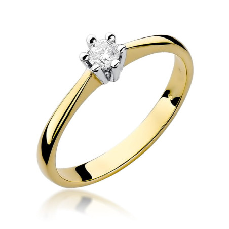 Pierścionek W256 Diament 0,20ct żółte złoto