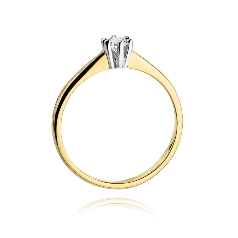Pierścionek W256 Diament 0,20ct żółte złoto