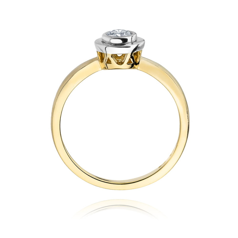 Pierścionek W294 Diament 0,25ct żółte złoto