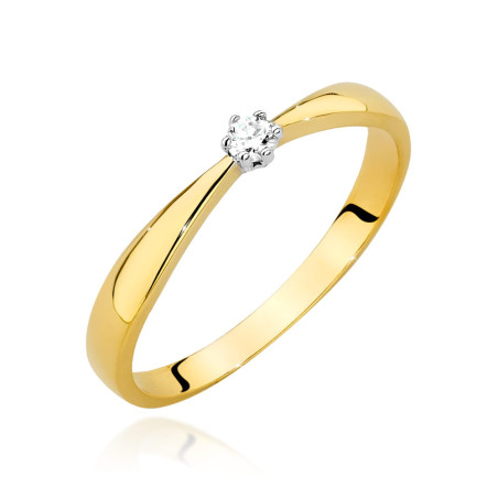 Pierścionek W501 Diament 0,04ct żółte złoto