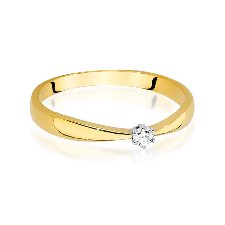 Pierścionek W501 Diament 0,04ct żółte złoto