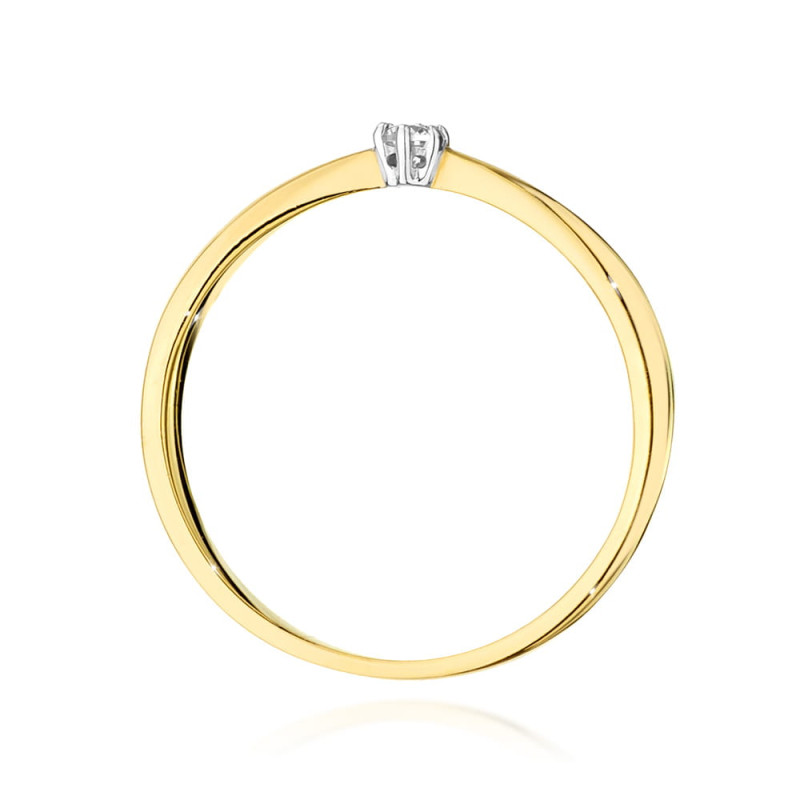 Pierścionek W501 Diament 0,04ct żółte złoto