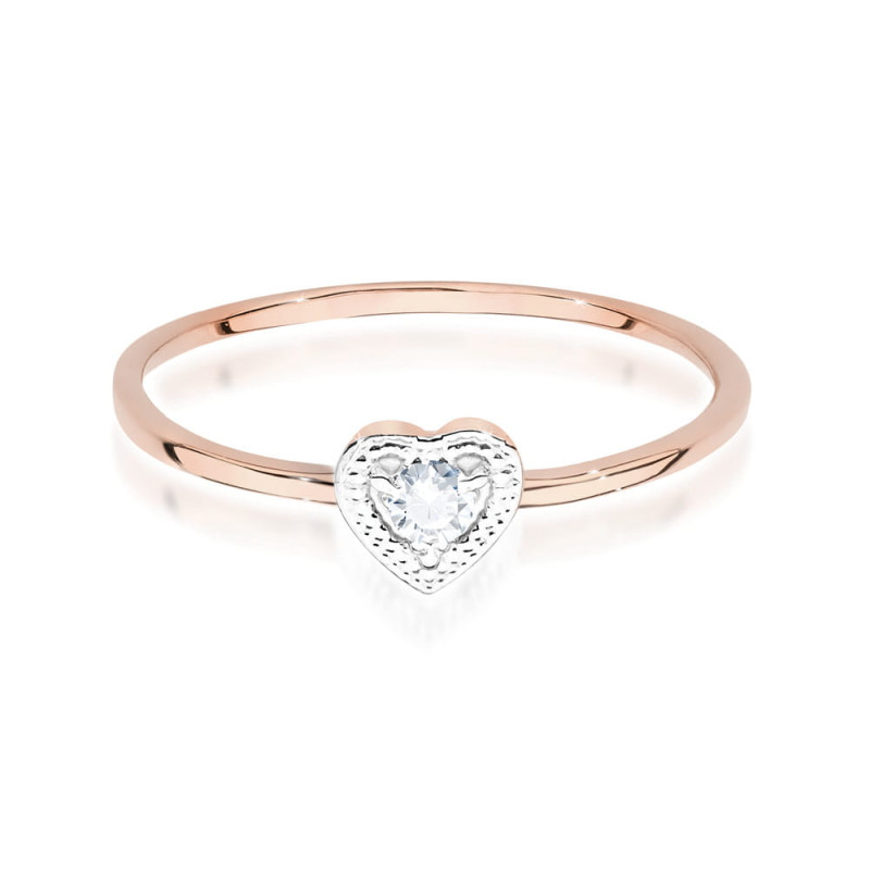 Pierścionek W0642 Diament 0,02ct różowe złoto