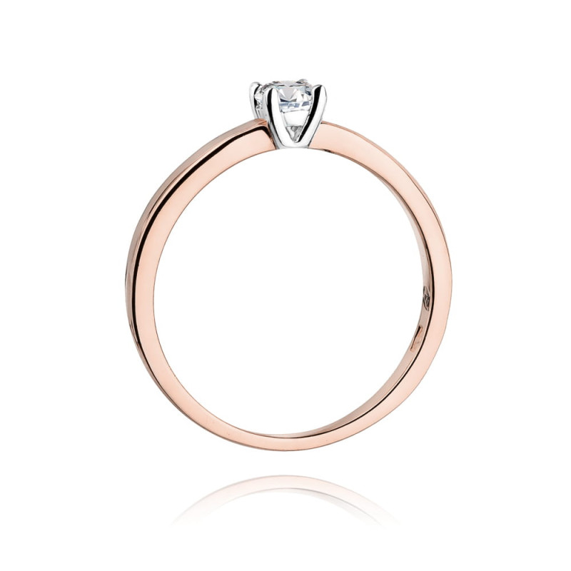 Pierścionek W292 Diament 0,15ct różowe złoto