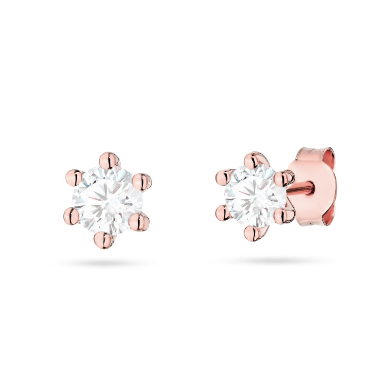 "Kolczyki K0222 Diament Laboratoryjny 2 x 0,10ct Różowe Złoto - Da