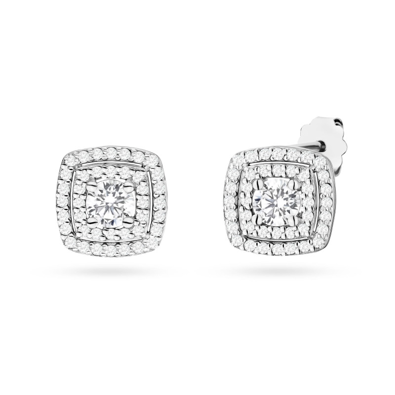 Kolczyki K0506 z diamentami laboratoryjnymi białe złoto