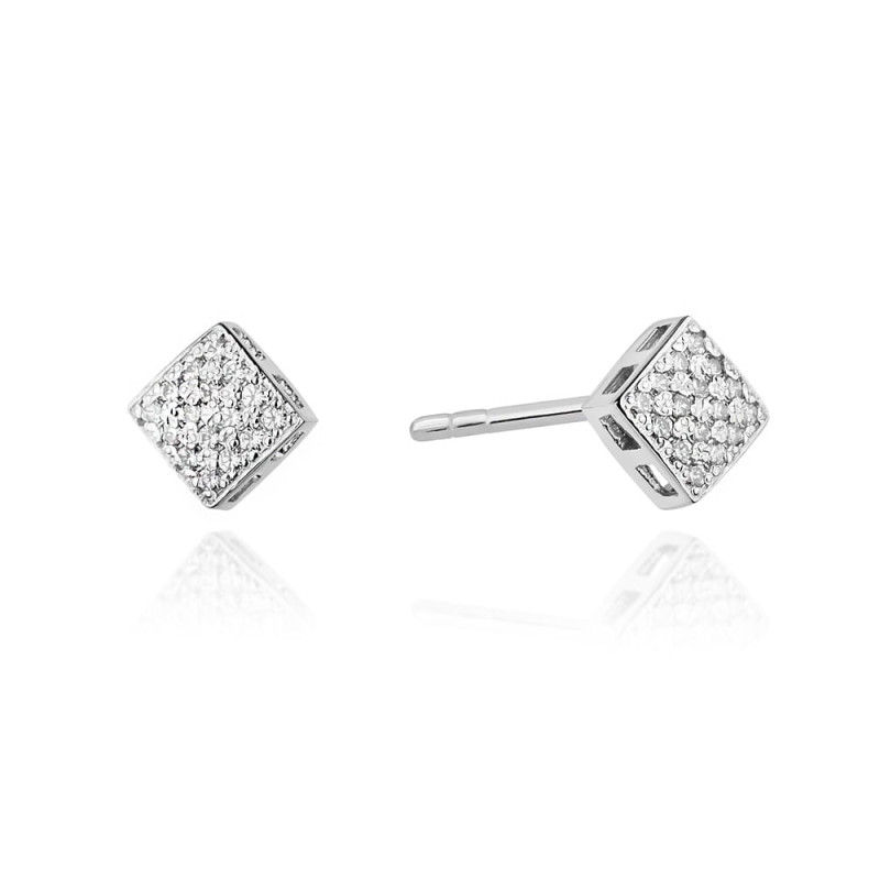 Kolczyki CK013 z diamentami białe złoto