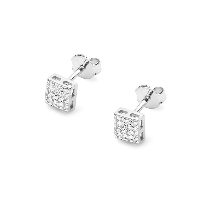Kolczyki CK013 z diamentami białe złoto