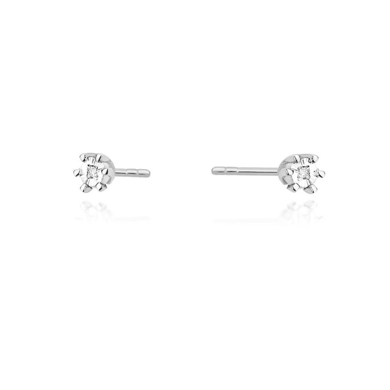 Kolczyki K0031 Diament 2 x 0,0086ct białe złoto