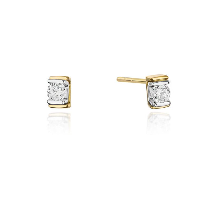 "Kolczyki KO343 Diament 2 x 0,10ct żółte złoto - Daimana.pl | Eks