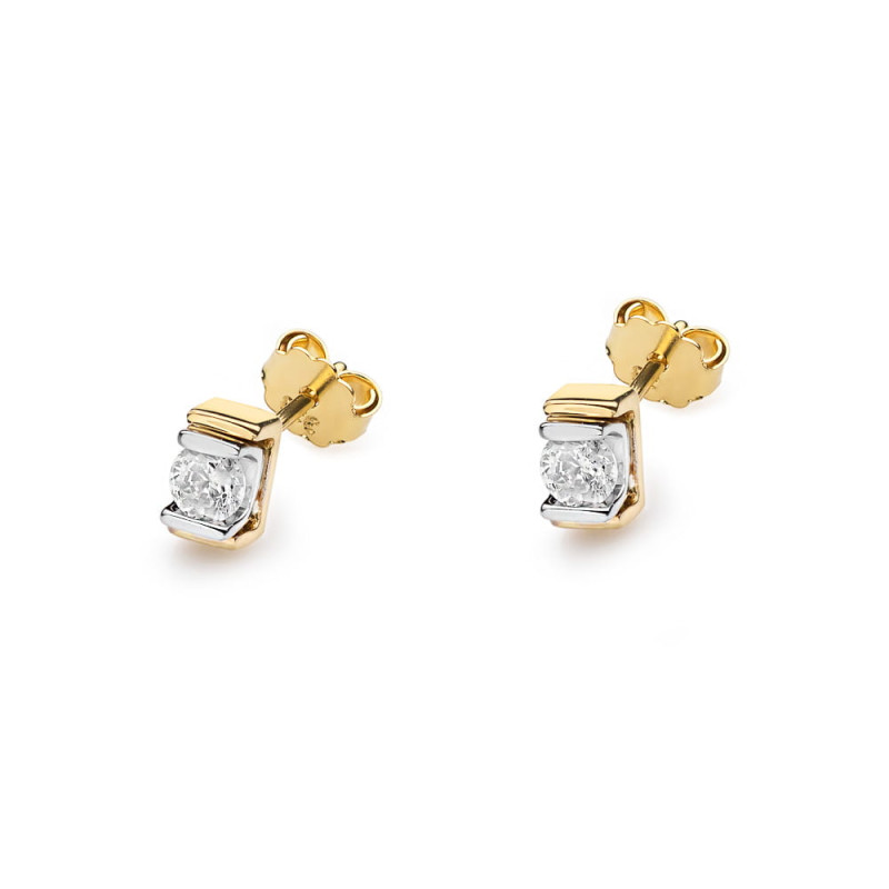 "Kolczyki KO343 Diament 2 x 0,10ct żółte złoto - Daimana.pl | Eks
