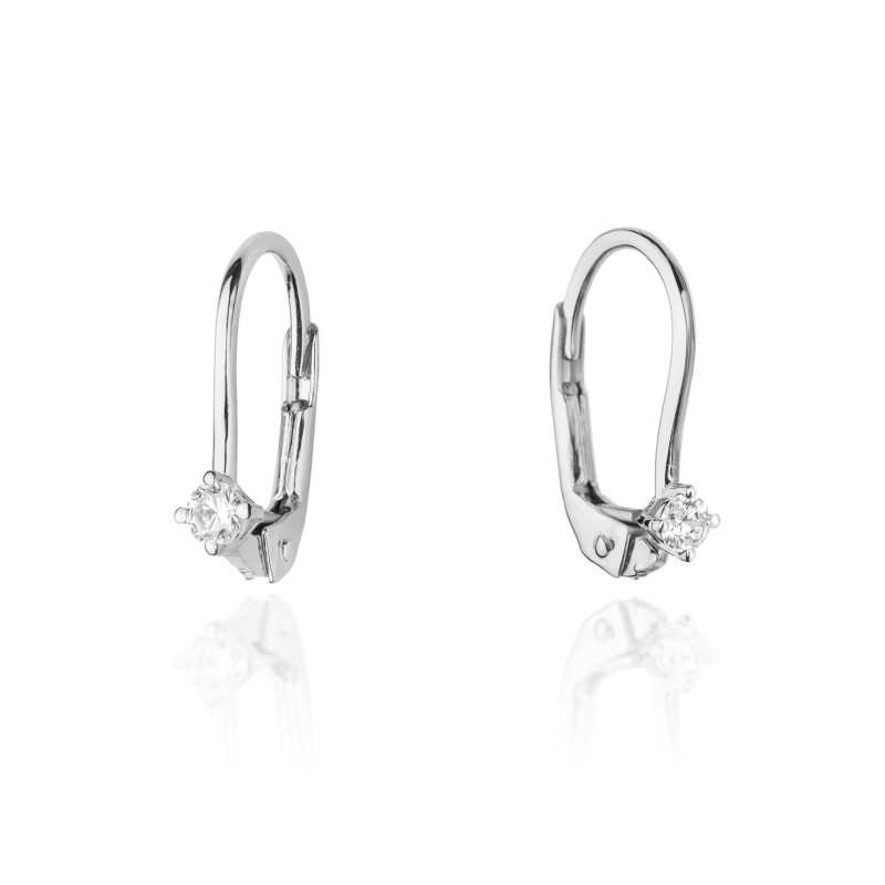 Kolczyki KO057 Diament 2 x 0,03ct białe złoto