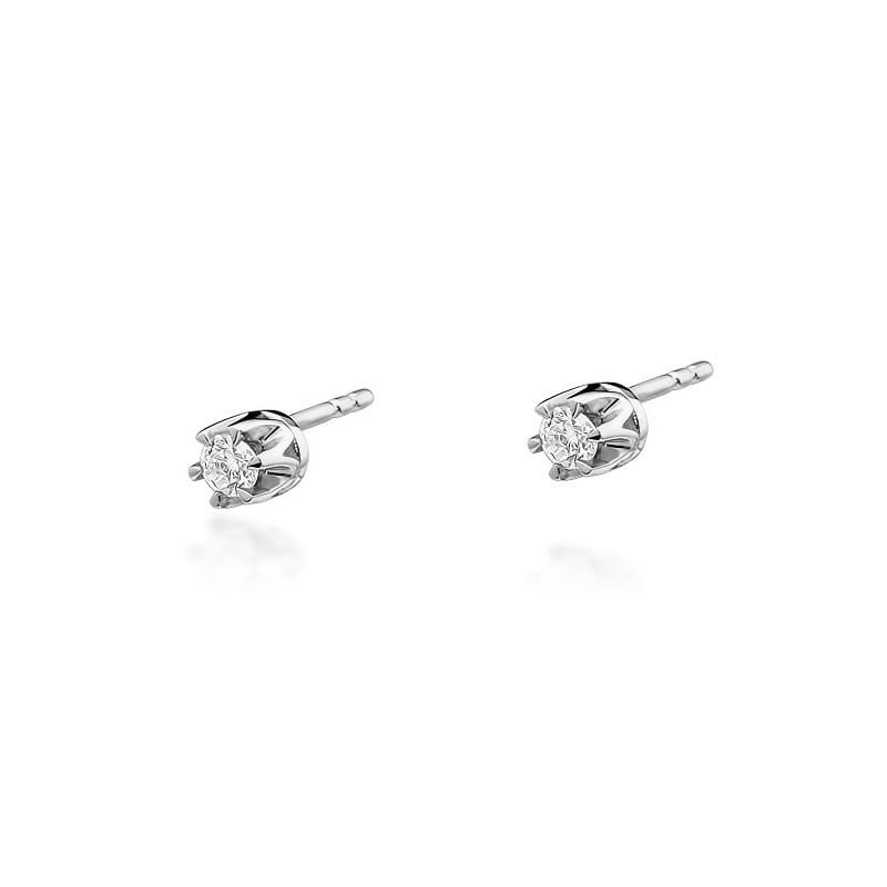 Kolczyki K0032 Diament 2 x 0,10ct białe złoto