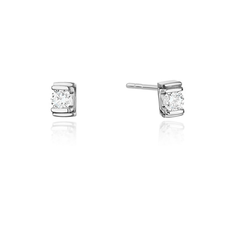 Kolczyki KO343 Diament 2 x 0,10ct białe złoto