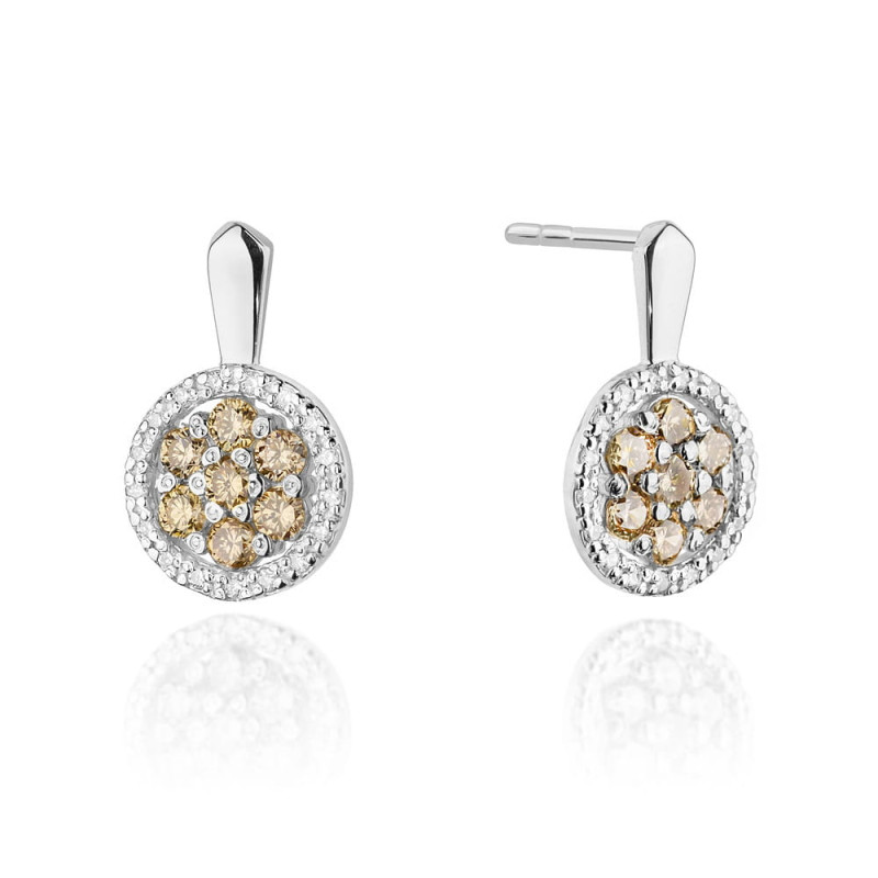 Kolczyki K0440 z diamentami białe złoto