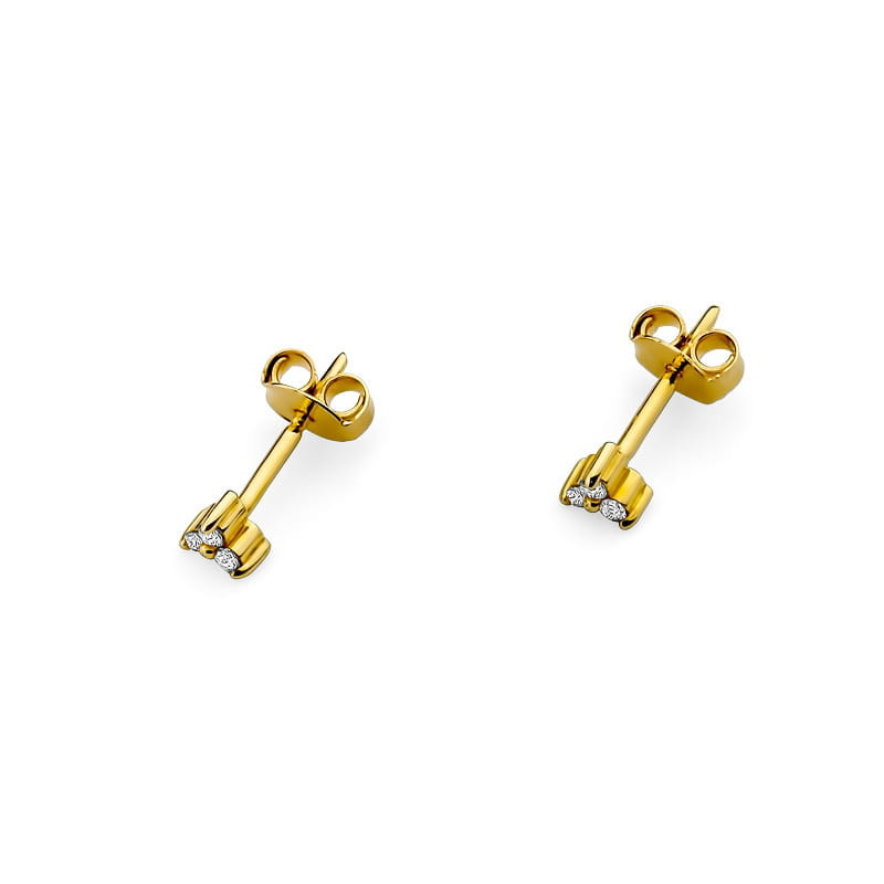 "Kolczyki KO033 z diamentami żółte złoto - Nowoczesny design od D
