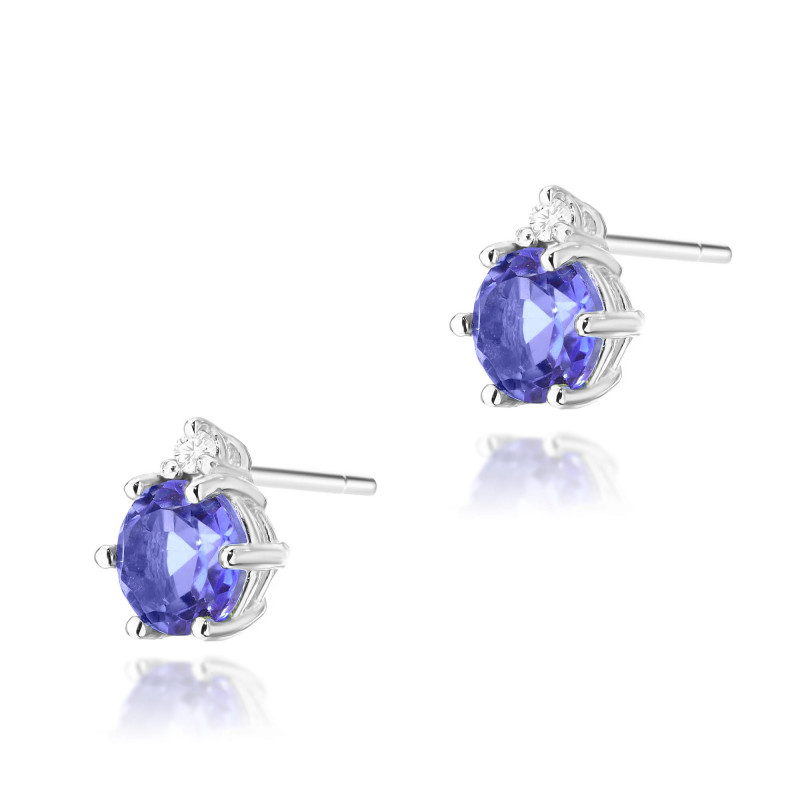 "Kolczyki K0076 Tanzanit 2 x 0,50ct | Białe złoto | Daimana.pl"