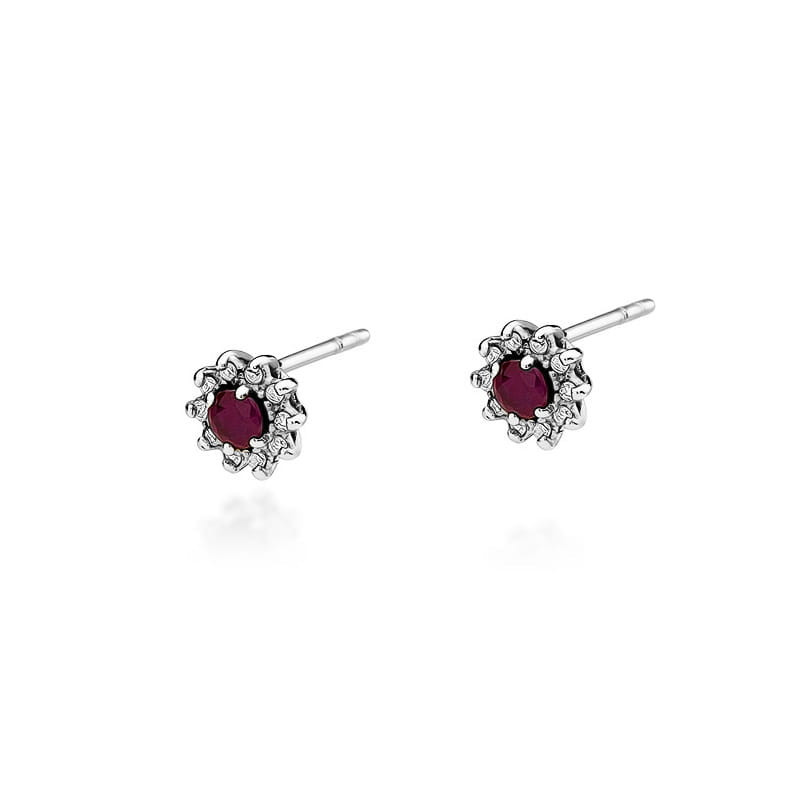 Kolczyki KO185 Rubin 2 x 0,15ct białe złoto | Daimana.pl | Najwyżs